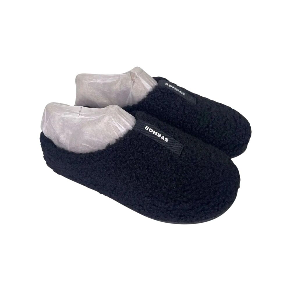 Bombas Sunday Sherpa Slippers Black Women’s Size 5 Cozy Memory Foam